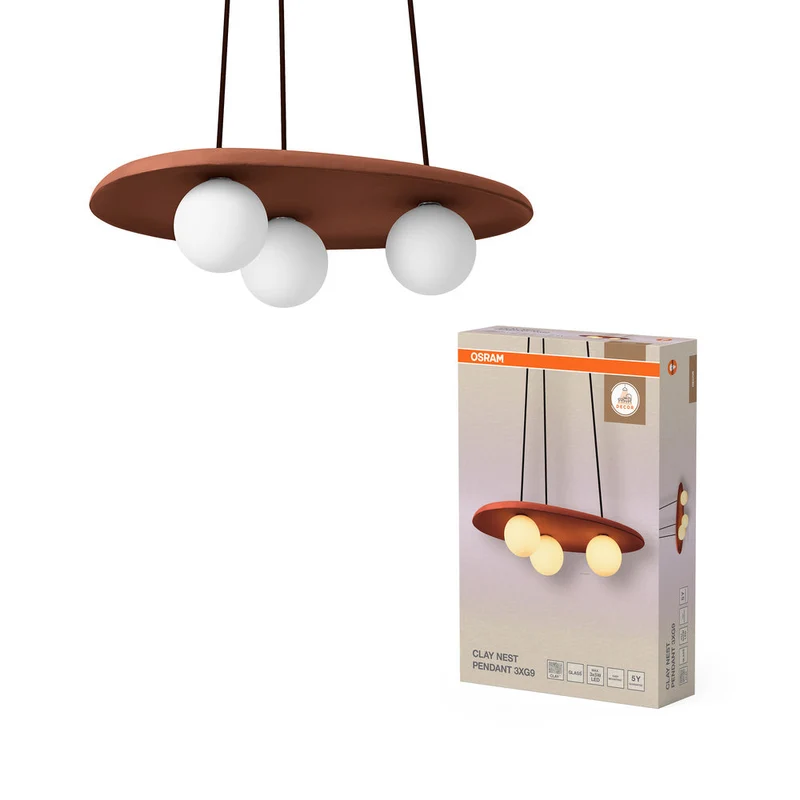 OSRAM DECOR Suspension Nid en Argile 3xG9 Marron