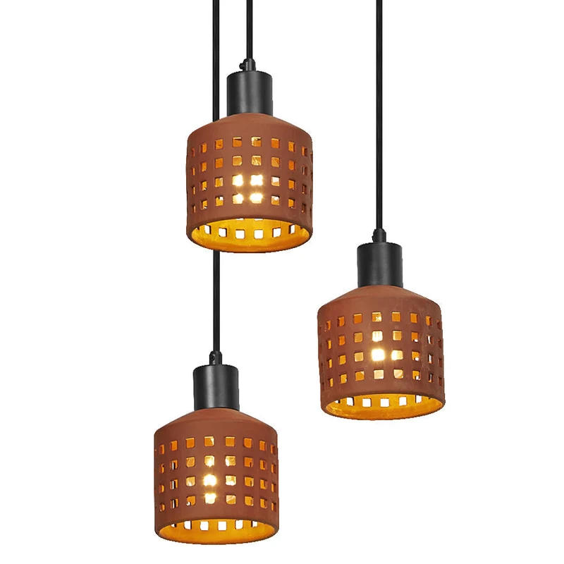 OSRAM DECOR Suspension en argile pour fenêtres, marron, 3 flammes, E27