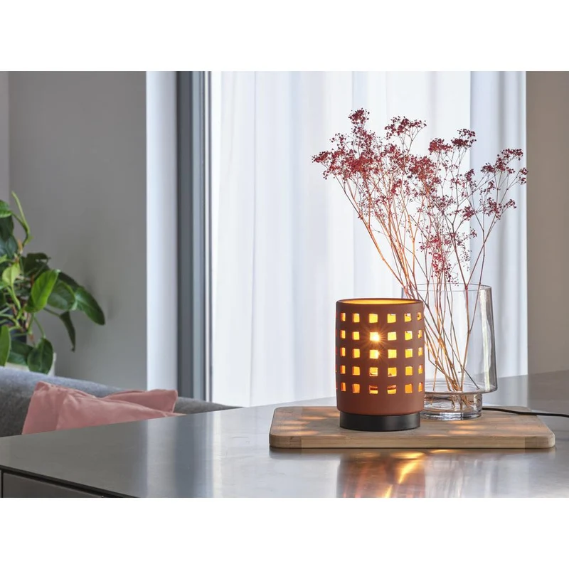OSRAM DECOR Lampe de table Clay Windows 1xE27 Marron