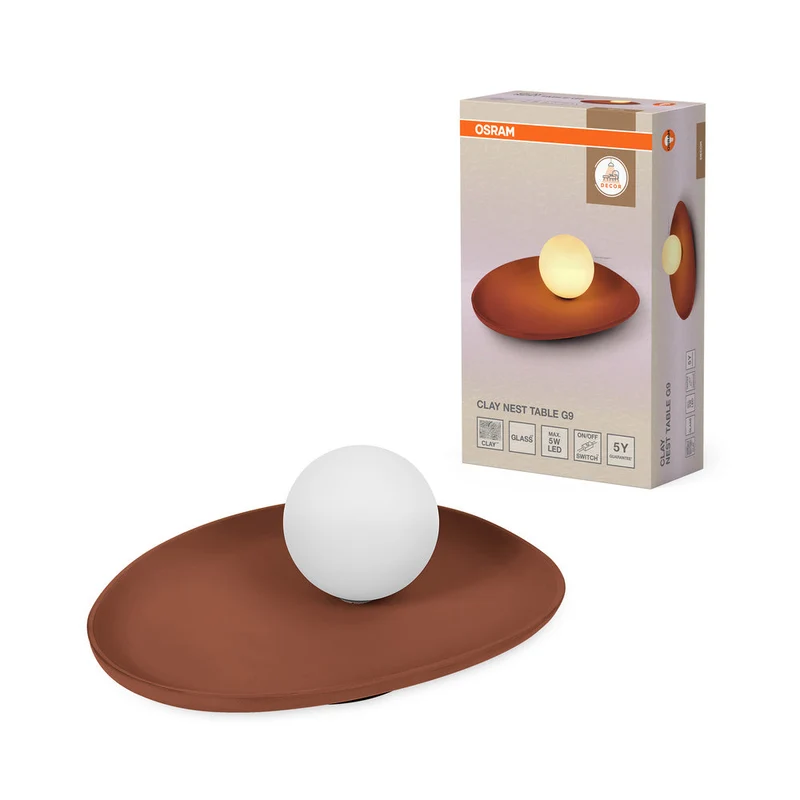 OSRAM DECOR Lampe de table Nid en argile 1xG9 Marron