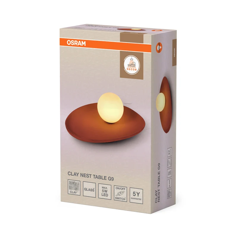 OSRAM DECOR Lampe de table Nid en argile 1xG9 Marron