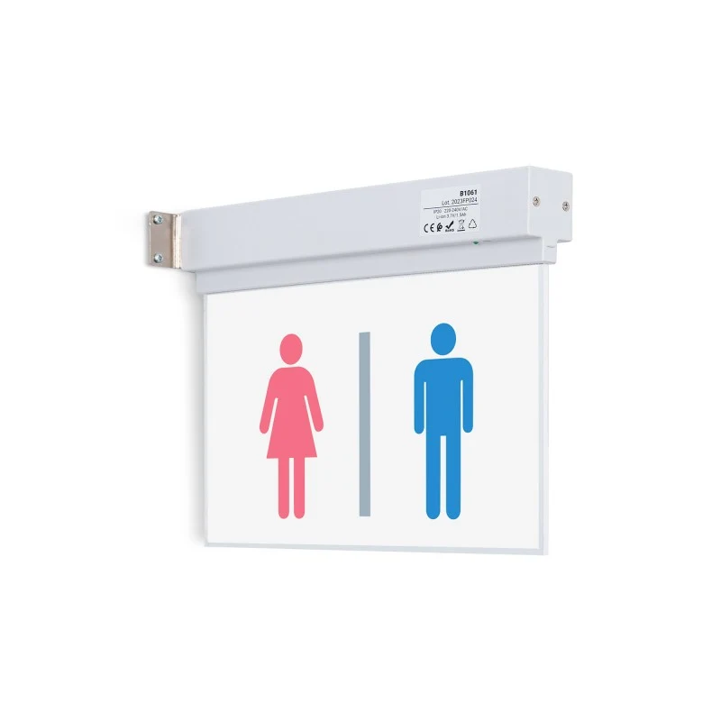 Bloc autonome d'éclairage de sécurité avec pictogramme "TOILETTES"