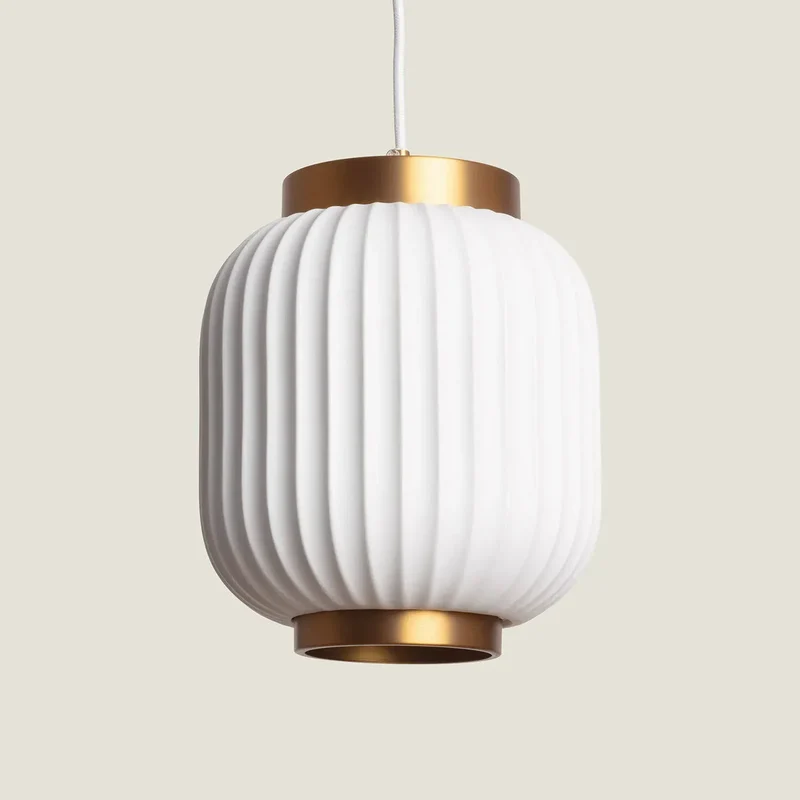 Suspension Blanche Forme Lanterne