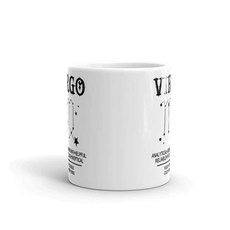 Tasse Vierge Cadeaux Vierge - Tasse à café Constellation Vierge - Analytique, précise, Qualités Vierge, Tasse à café Vierge Zodiac née en septembre