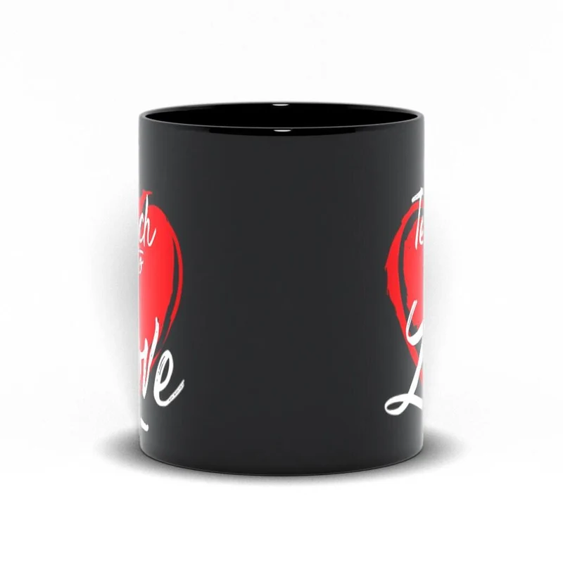 Enseigner, c’est aimer les tasses noires, Saint-Valentin, Cadeau de l’enseignant, Citation inspirante, Enseignant du primaire, Passion préscolaire pour l’enseignement