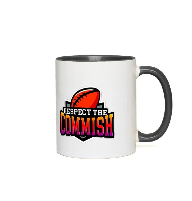 Respectez les tasses d’accent Commish, tasse de football américain - Cadeau de fan de football - Tasse de football - Cadeau de saison de football - Game On