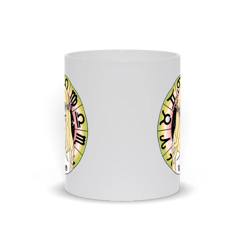Tasses blanches Vierge, idées cadeaux Vierge, tasse d’anniversaire Vierge