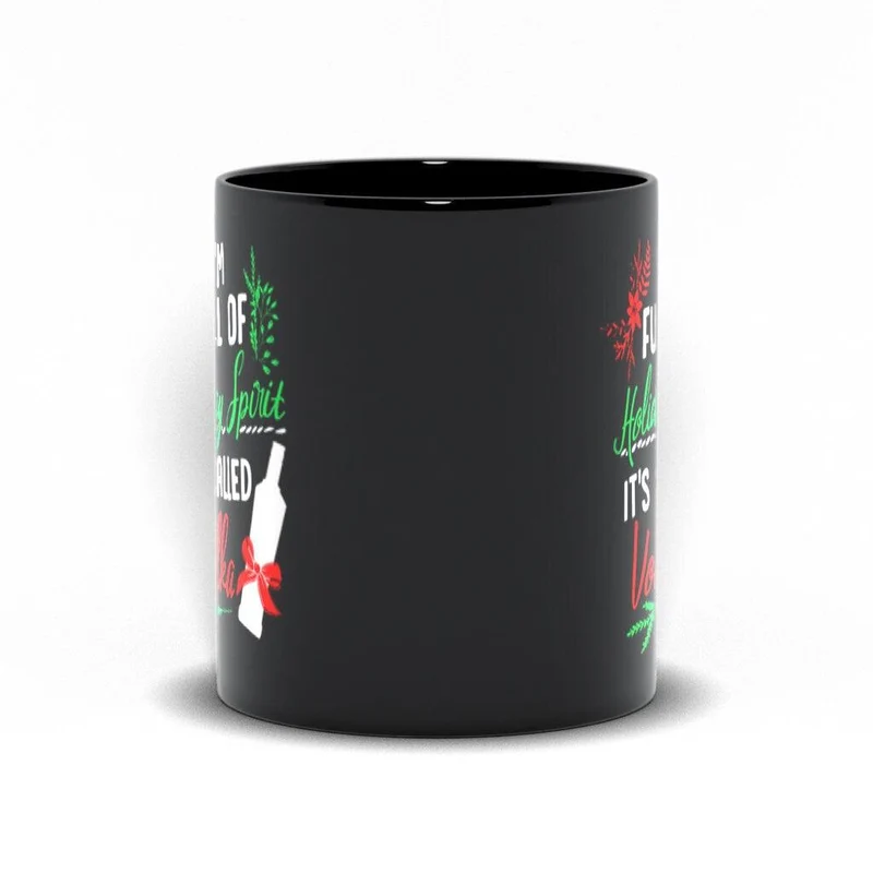 Je suis plein d'esprit de vacances et ça s'appelle Vodka fête de Noël tasses noires classiques