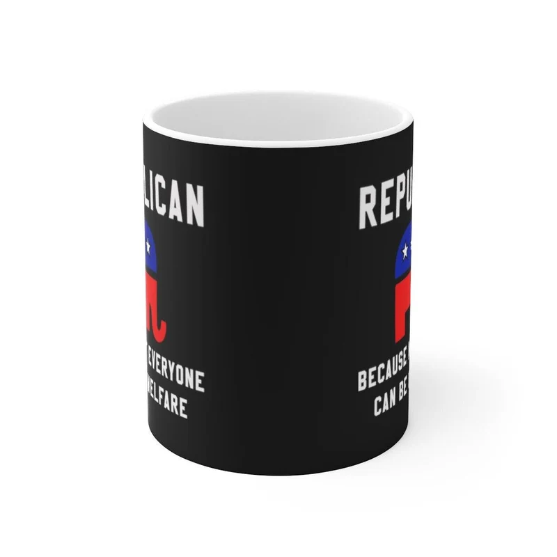 Tasse à café républicaine, cadeau républicain, tasse politique, républicain Tout le monde ne peut pas bénéficier de l'aide sociale, républicain élevé, éléphant, céramique 11oz