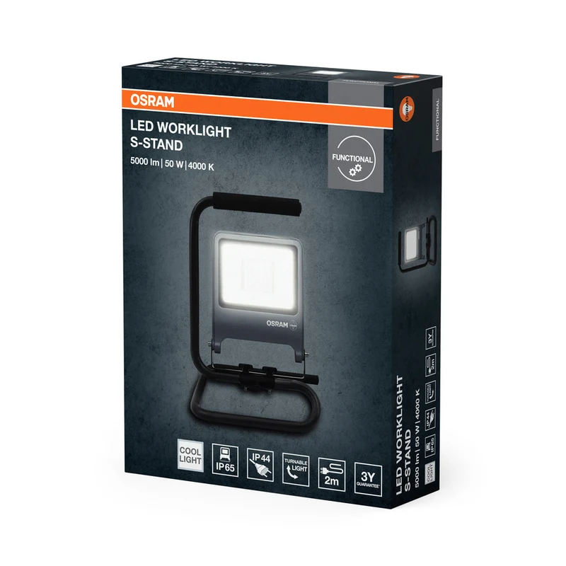 OSRAM Projecteurs de travail mobiles LED Projecteur de chantier S-Stand 50W / 4000K