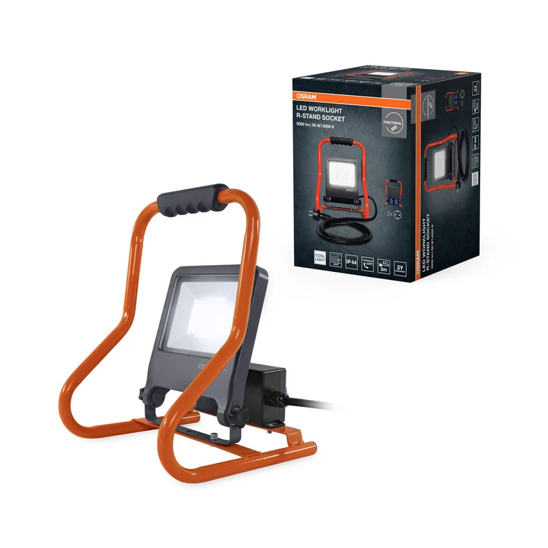 OSRAM LAMPES DE TRAVAIL R-STAND Projecteur de chantier, multiprise, (GEN 2) 50W, 4500lm, 4000K
