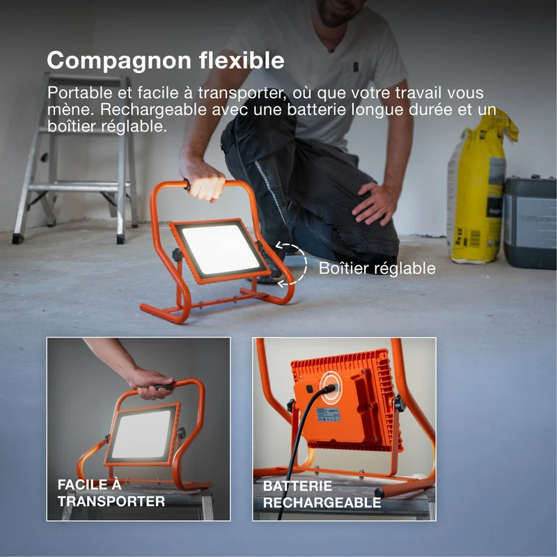 OSRAM LAMPES DE TRAVAIL BATTERIE R-STAND Akku USB LED Projecteur de chantier 30W / 4000K