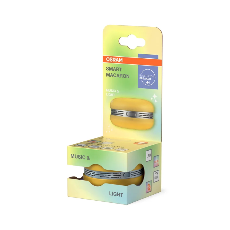 OSRAM Bluetooth SMART+ Enceinte Macaron avec commande gestuelle, lumière LED RGB, jaune