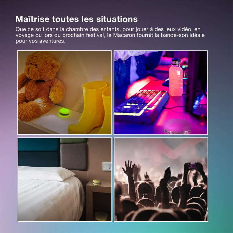OSRAM Bluetooth SMART+ Enceinte Macaron avec commande gestuelle, lumière LED RVB, bleu