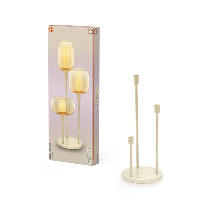 OSRAM Bâton Décor Sol Beige Lampadaire 78cm 3x E27
