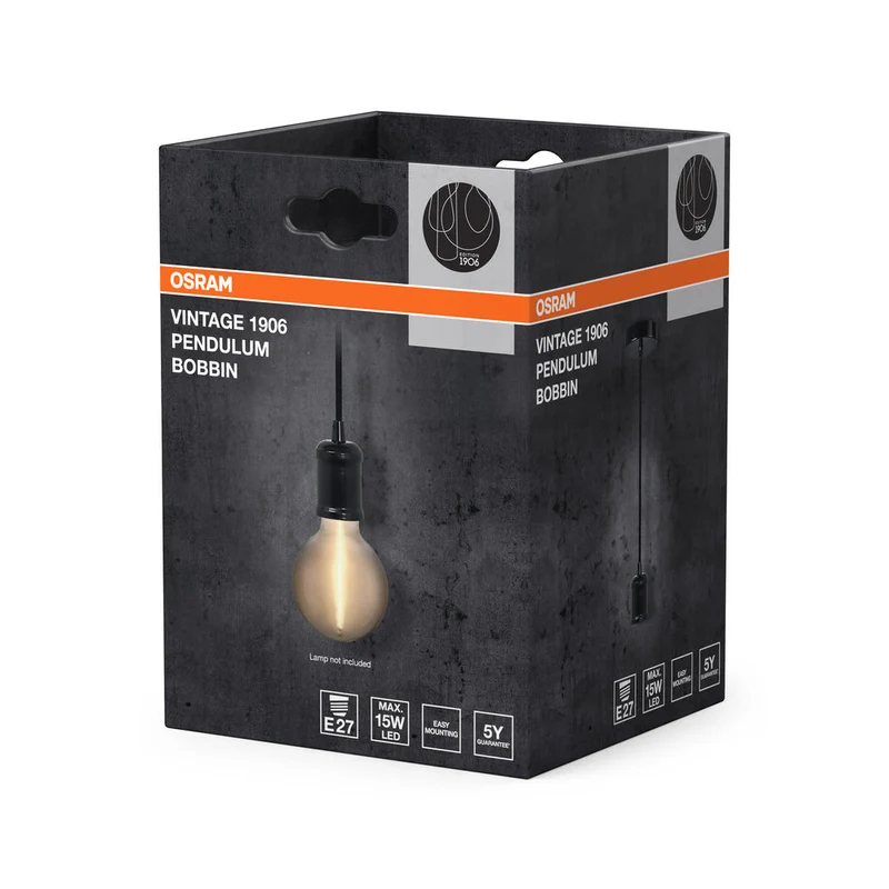 OSRAM Vintage 1906® Suspension BOBBIN E27, noir