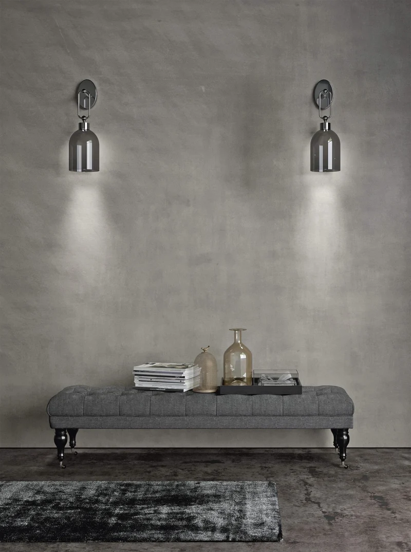 Luminaire mural italien noir verre