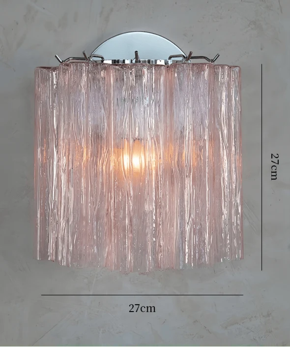 Applique murale rose en verre