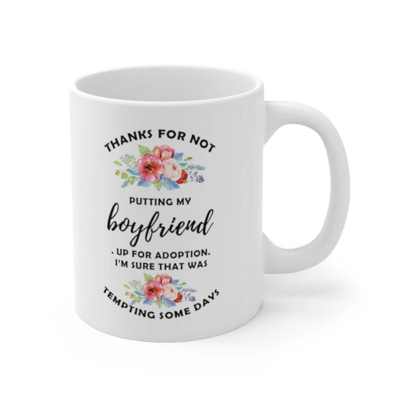 Merci de ne pas avoir mis mon petit ami en adoption Tasses d’accent, tasses drôles, tasse de Noël, tasse à café, cadeau de maman, cadeau de fête des mères,