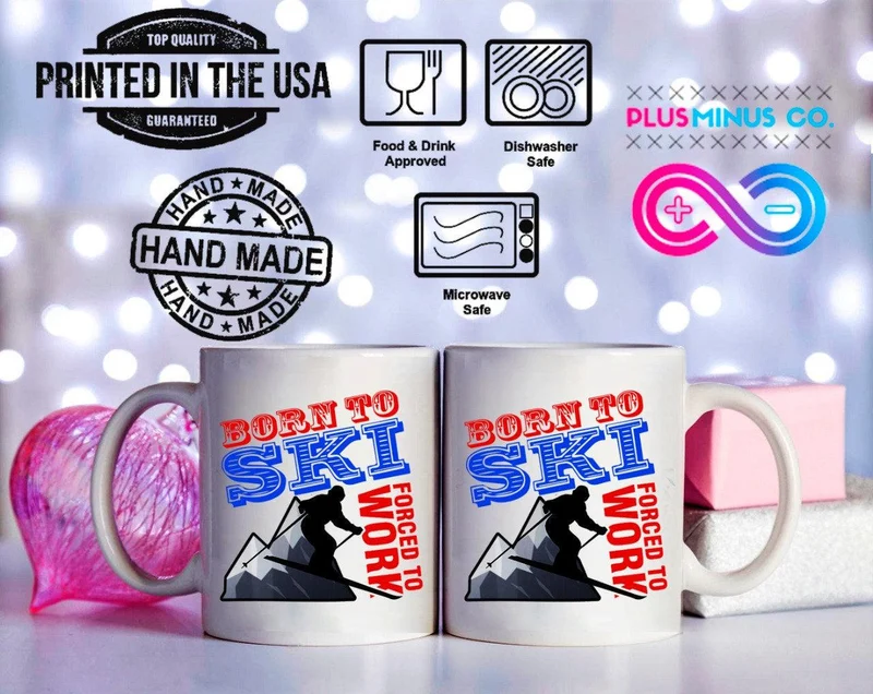 Né pour skier forcé de travailler Mugs