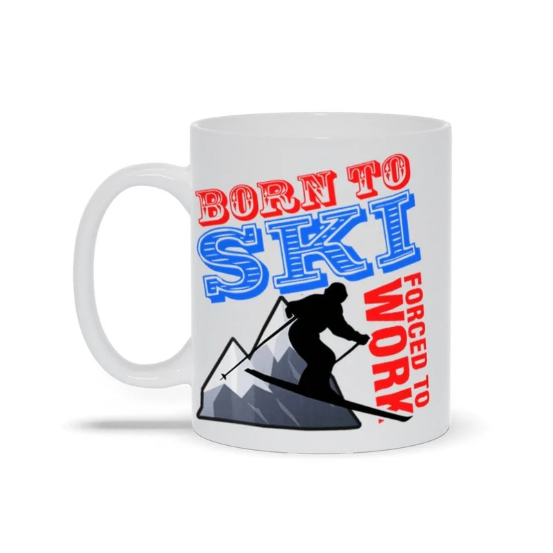 Né pour skier forcé de travailler Mugs
