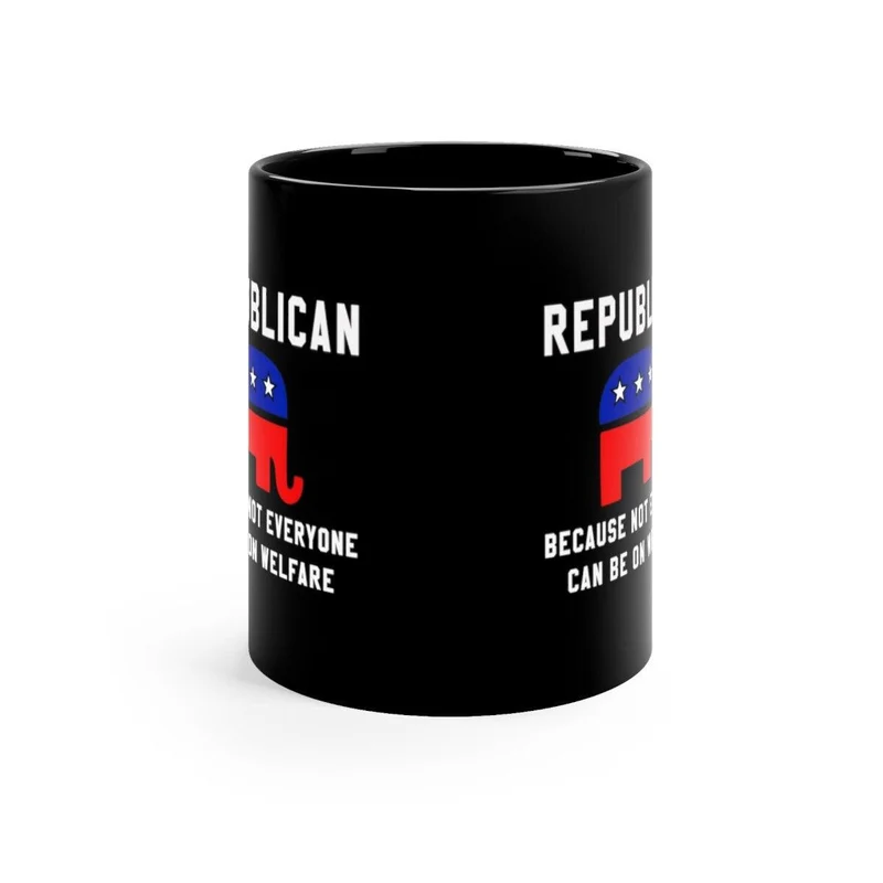 Républicain parce que tout le monde ne peut pas bénéficier de l’aide sociale Café, Cadeau républicain, Tasse politique, Républicain élevé, Graphique d’éléphant, Tasse politique