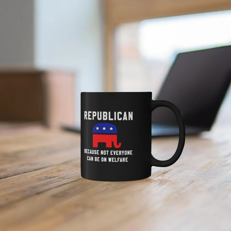 Républicain parce que tout le monde ne peut pas bénéficier de l’aide sociale Café, Cadeau républicain, Tasse politique, Républicain élevé, Graphique d’éléphant, Tasse politique