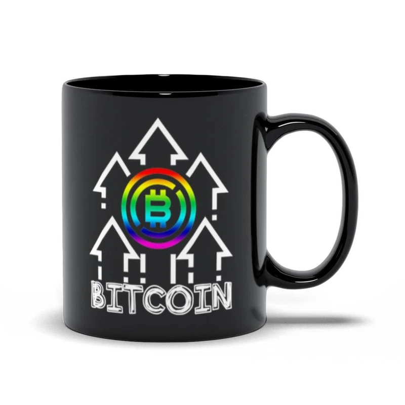 Tasses noires multicolores Bitcoin