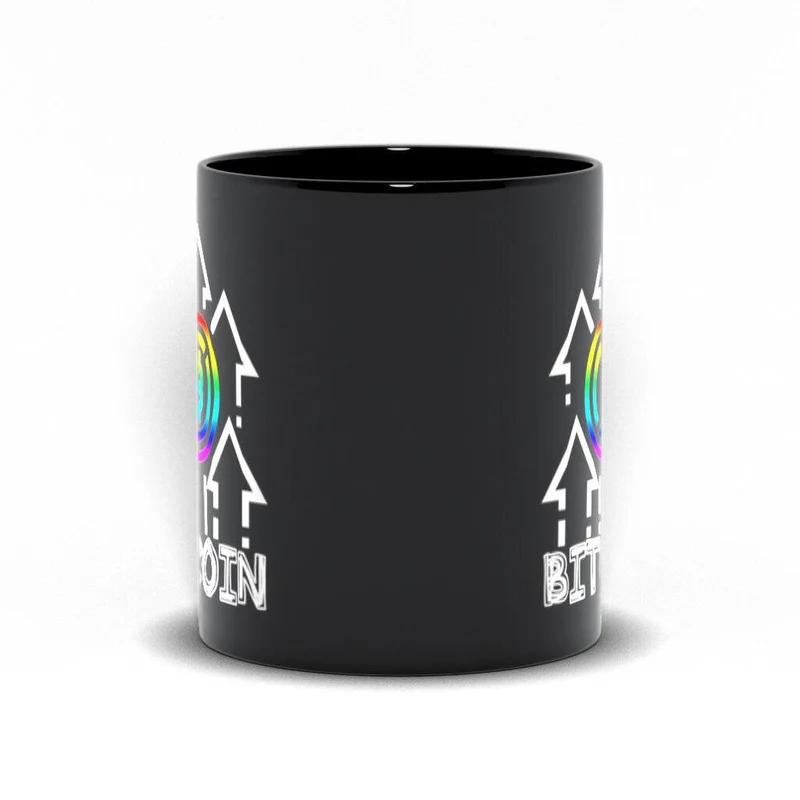 Tasses noires multicolores Bitcoin