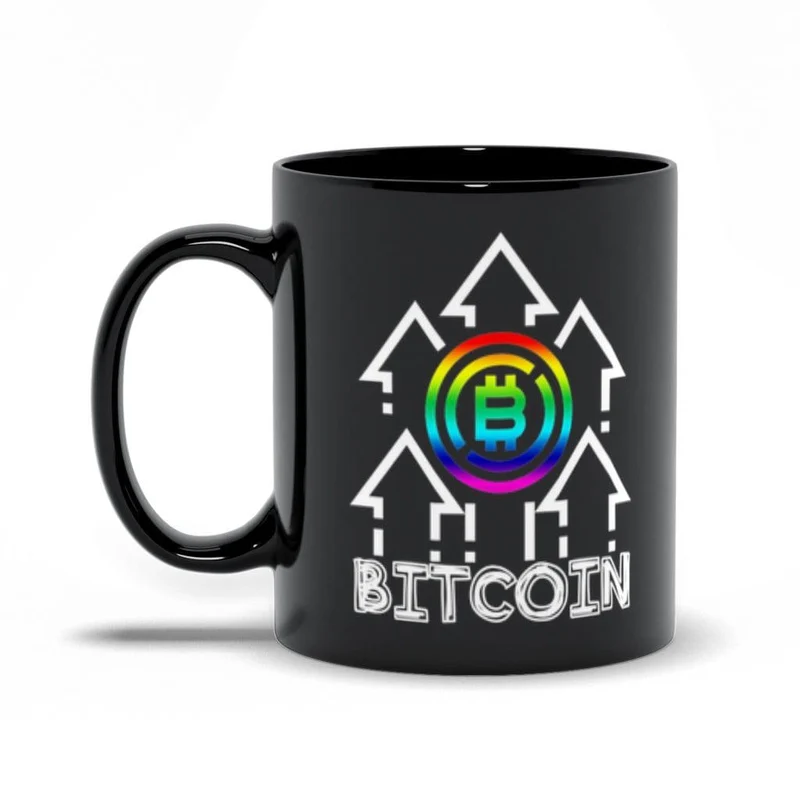 Tasses noires multicolores Bitcoin