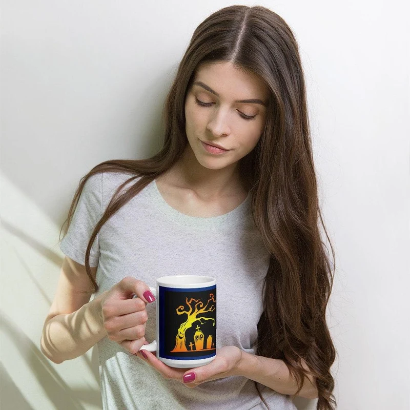 Tasse d'Halloween, cadeau de tasse d'Halloween RIP, idées d'Halloween, tasse d'Halloween noire \\ tasse d'Halloween