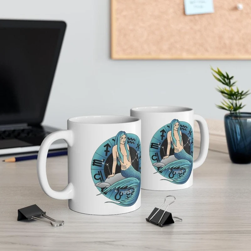 Tasse de zodiaque de poissons, tasse de poissons, 19 février au 20 mars né cadeau de zodiaque, signe de zodiaque, cadeau d'horoscope, cadeau d'astrologie, tasse || Naissance Poissons