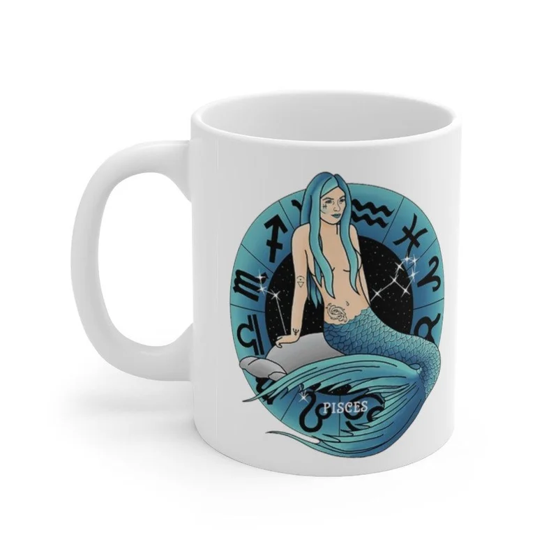 Tasse de zodiaque de poissons, tasse de poissons, 19 février au 20 mars né cadeau de zodiaque, signe de zodiaque, cadeau d'horoscope, cadeau d'astrologie, tasse || Naissance Poissons