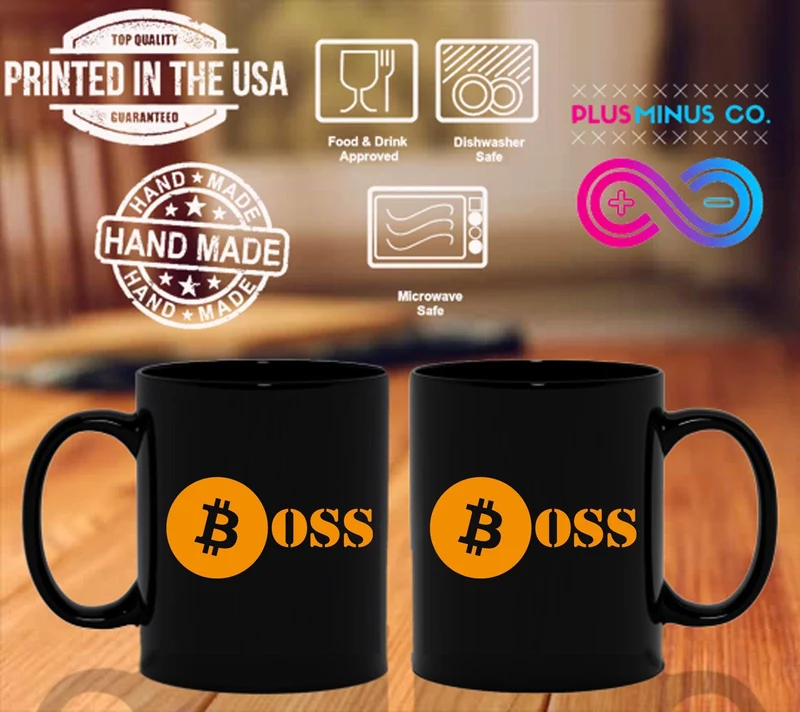 Bitcoin Boss Mug pour les traders de devises Blockchain Crypto Black Mugs, Cadeaux Bitcoin - Cadeaux pour les amateurs de crypto, cadeaux pour les amateurs de Bitcoin