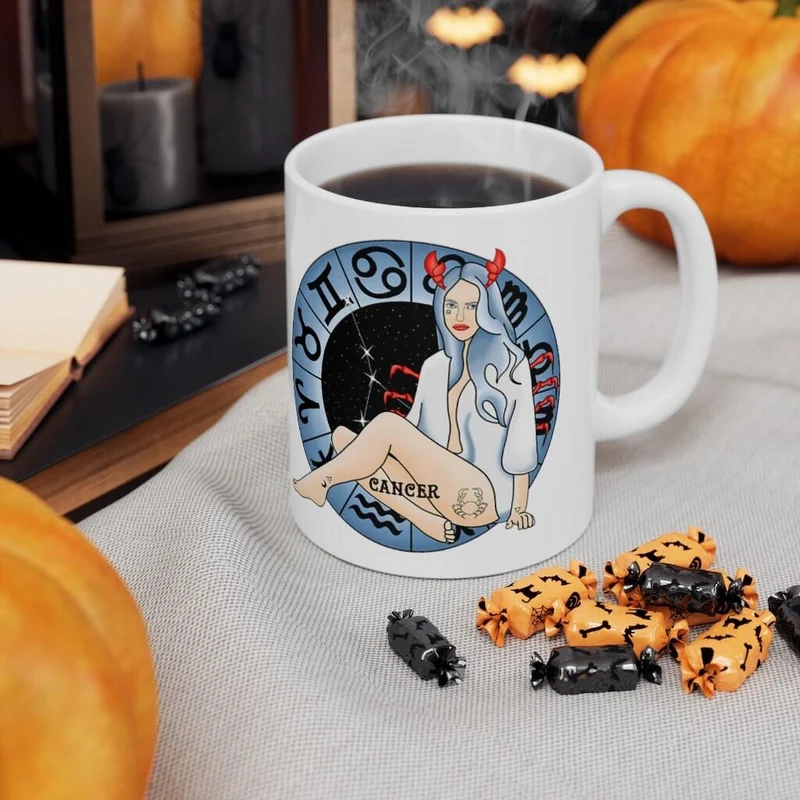 Tasse du zodiaque du cancer, tasse du cancer, cadeau du zodiaque né du 21 juin au 22 juillet, signe du zodiaque, cadeau d’horoscope, cadeau d’astrologie, tasse || Naissance d'un cancer