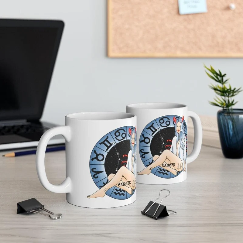 Tasse du zodiaque du cancer, tasse du cancer, cadeau du zodiaque né du 21 juin au 22 juillet, signe du zodiaque, cadeau d’horoscope, cadeau d’astrologie, tasse || Naissance d'un cancer