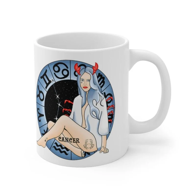 Tasse du zodiaque du cancer, tasse du cancer, cadeau du zodiaque né du 21 juin au 22 juillet, signe du zodiaque, cadeau d’horoscope, cadeau d’astrologie, tasse || Naissance d'un cancer