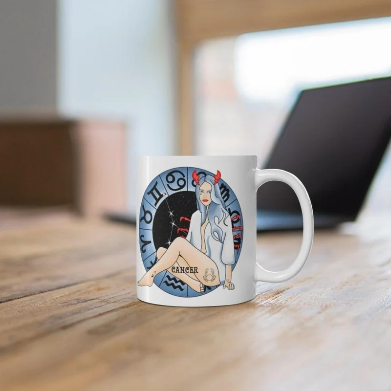 Tasse du zodiaque du cancer, tasse du cancer, cadeau du zodiaque né du 21 juin au 22 juillet, signe du zodiaque, cadeau d’horoscope, cadeau d’astrologie, tasse || Naissance d'un cancer