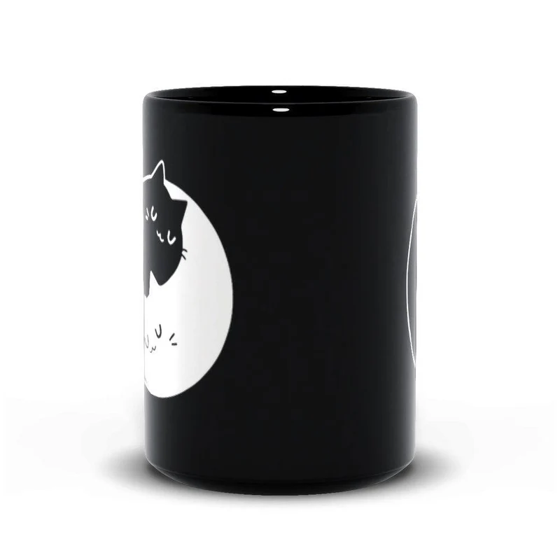 Yin Yang Chats noirs et blancs Tasses noires couple Idées cadeaux, Yin Yang Bff, Cadeau Bff, Bff Couple Café, Cadeau Crazy Cat Lovers, Cadeau pour elle