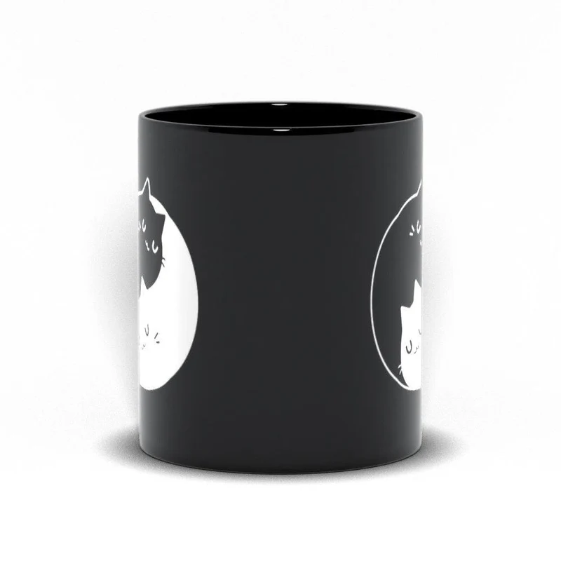 Yin Yang Chats noirs et blancs Tasses noires couple Idées cadeaux, Yin Yang Bff, Cadeau Bff, Bff Couple Café, Cadeau Crazy Cat Lovers, Cadeau pour elle