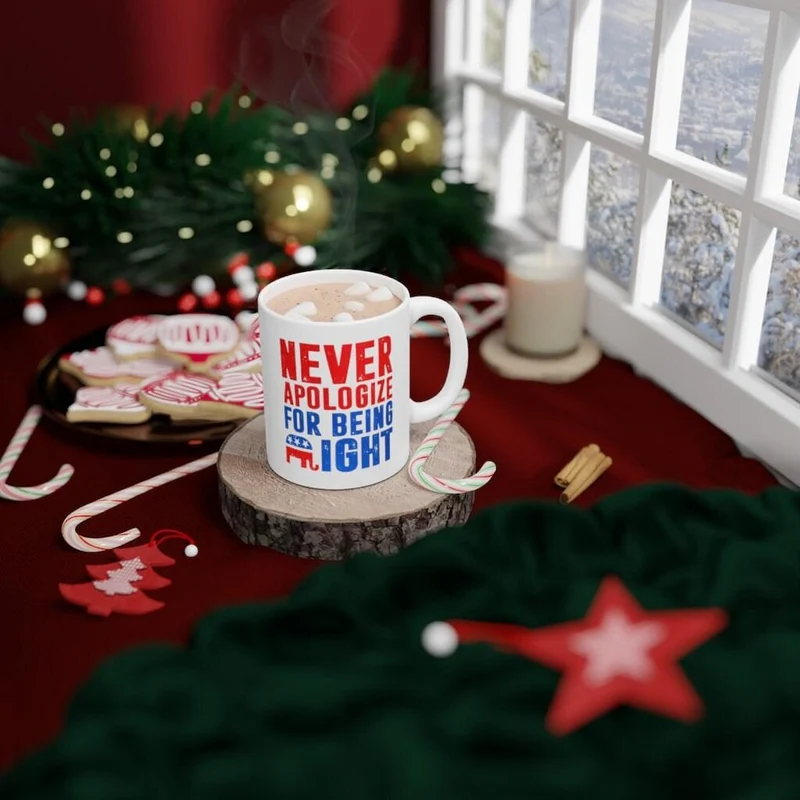Cadeaux républicains, tasse d’éléphant républicain, ne vous excusez jamais d’avoir raison, cadeau pour républicain, papa républicain, tasse patriote conservatrice