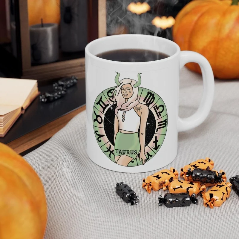 Tasses Taureau, tasse du zodiaque Taureau, tasse à café Zodiac, tasse Taureau, tasse artistique Taureau, cadeau d’anniversaire Taureau, tasse zodiaque Taureau