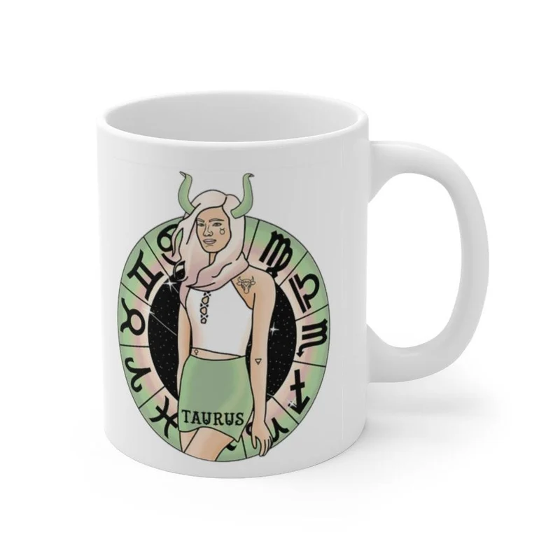 Tasses Taureau, tasse du zodiaque Taureau, tasse à café Zodiac, tasse Taureau, tasse artistique Taureau, cadeau d’anniversaire Taureau, tasse zodiaque Taureau