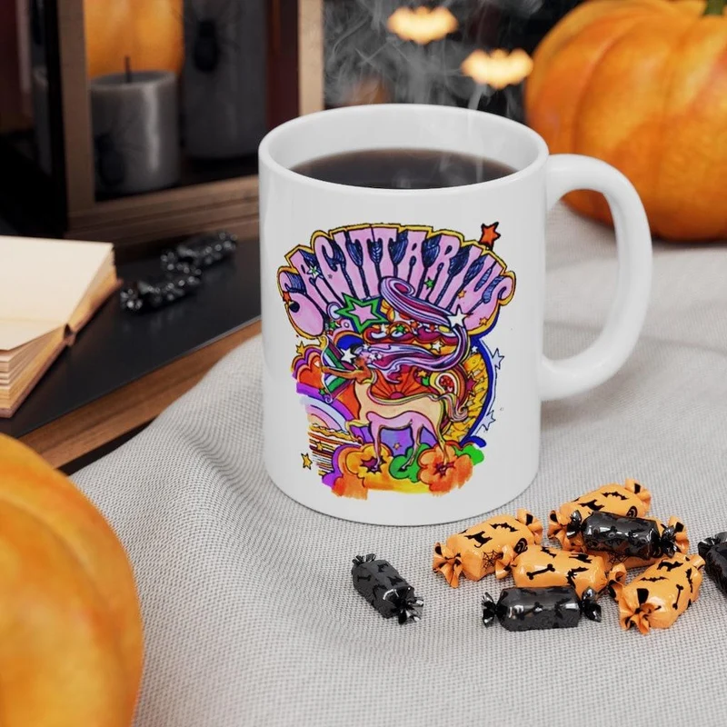 Tasses Sagittaire, idées cadeaux d'anniversaire de décembre || Tasse à café Sagittaire, idée cadeau Zodiaque Sagittaire, Zodiaque Sagittaire rose