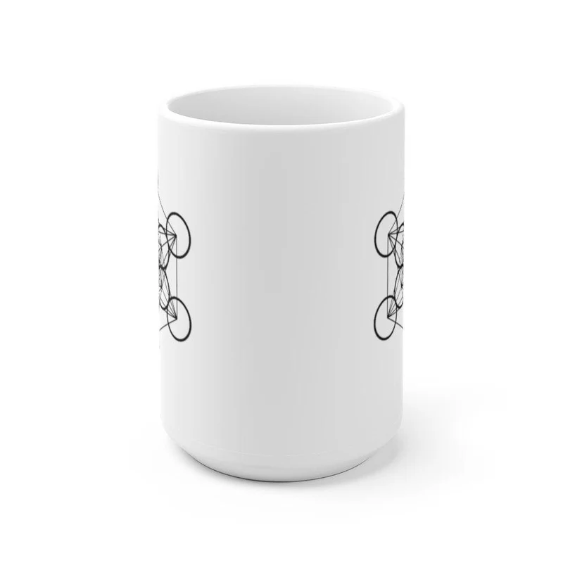 Géométrie sacrée, tasses cube métatrons, tasse en céramique blanche d’art de géométrie sacrée