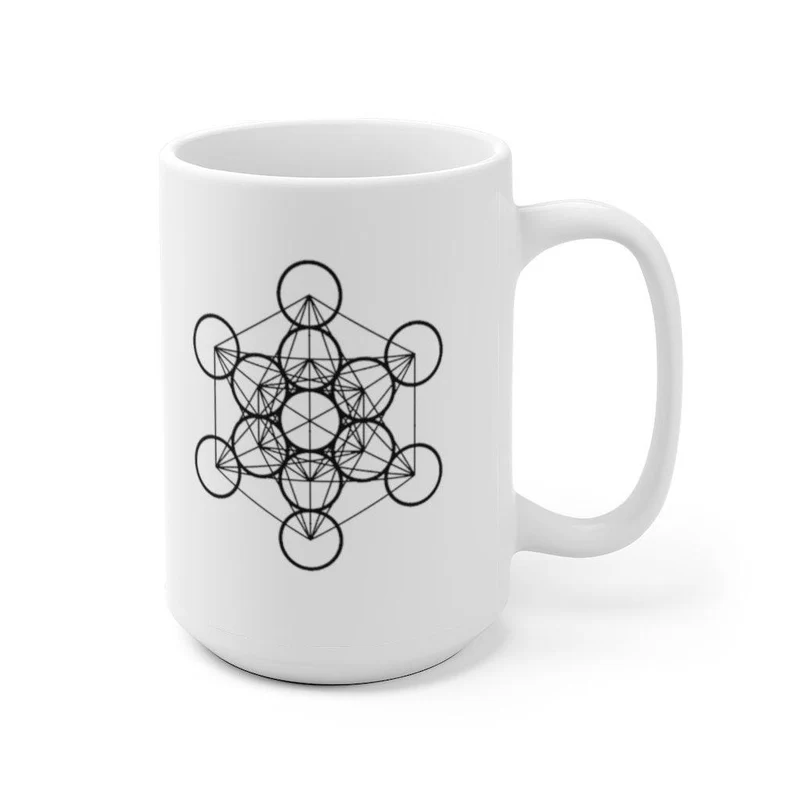 Géométrie sacrée, tasses cube métatrons, tasse en céramique blanche d’art de géométrie sacrée