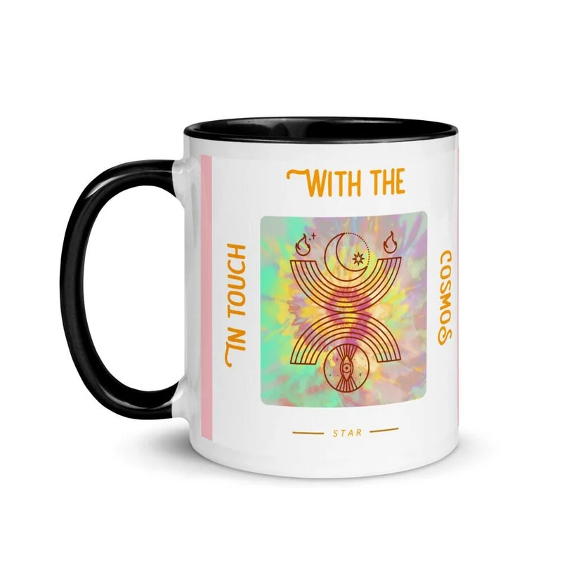 Tasse spirituelle Yin Yang en contact avec Cosmos Star - Matériau - Tasse spirituelle avec couleur à l'intérieur