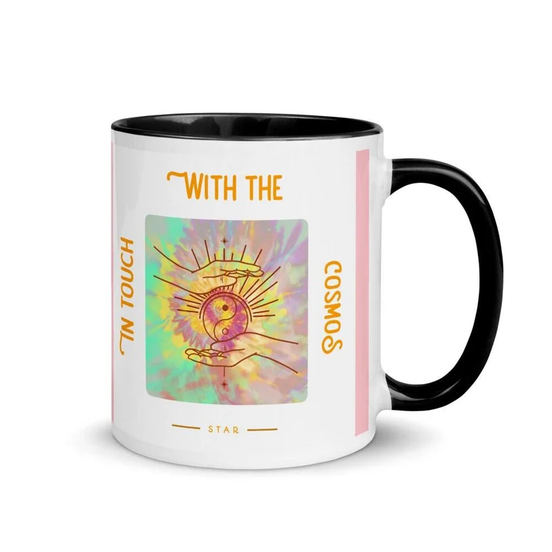 Tasse spirituelle Yin Yang en contact avec Cosmos Star - Matériau - Tasse spirituelle avec couleur à l'intérieur