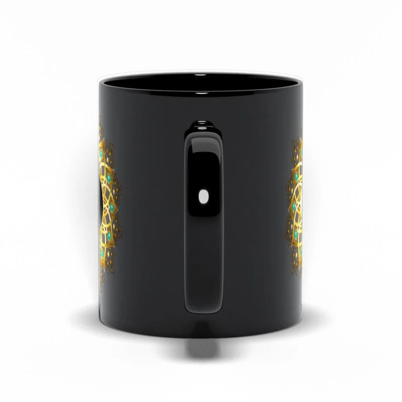 Yin Yang Mandala Black Mugs, Symbole du Yin Yang, Mandala Art Tribal Art, Harmonie, Méditation, Recherche d’équilibre, Cadeau pour elle, Cadeau pour lui