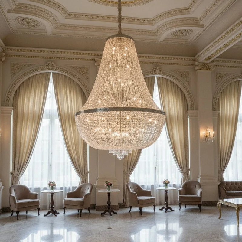 Grand lustre en cristal pour grandes salles de réception